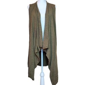 Cato Olive Green Sleeveless Asymmetric Hem Flowy Cardigan Size XL